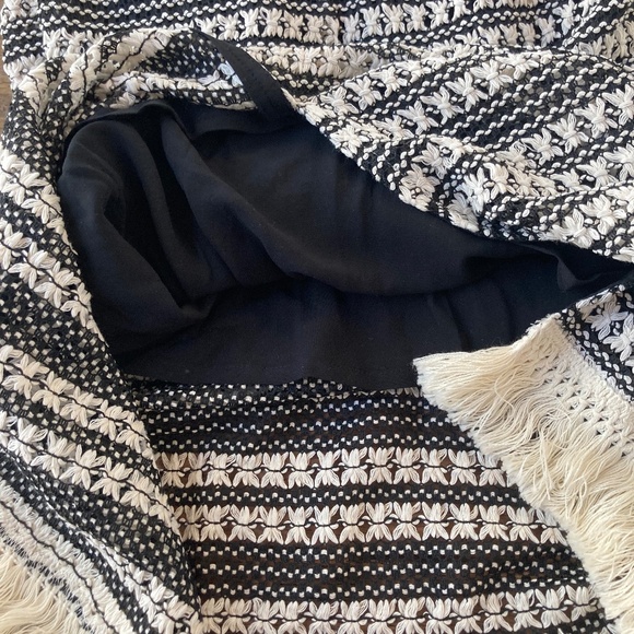 J. Crew Collection Crochet Midi Dress in Stripe Womens S Ivory Black Resortwear - Picture 11 of 16